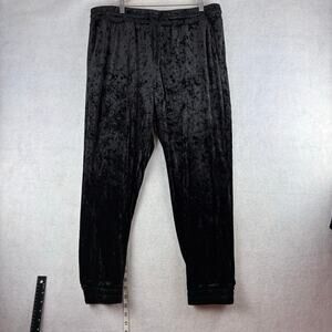 Definitions by D Jeans Crushed Velvet Joggers Pants Womens 16 Black Pockets Goth